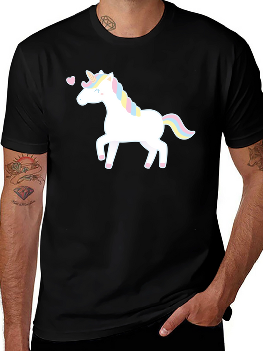 Unicorn Graphic Tee - Mens Short Sleeve Black T-Shirt