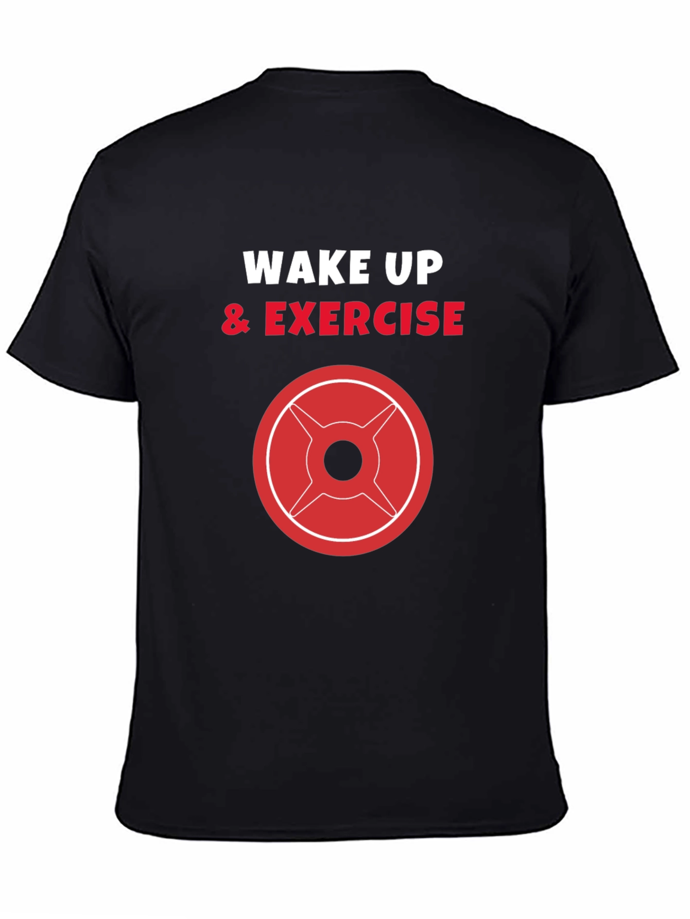 Wake Up & Exercise Black Graphic Tee