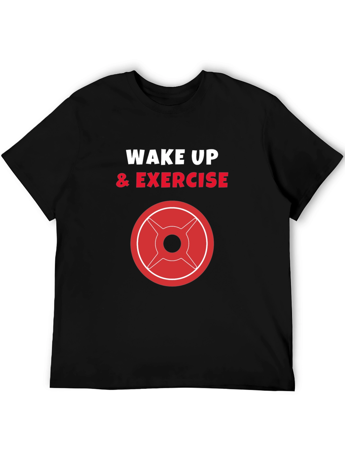 Wake Up & Exercise Black Graphic Tee