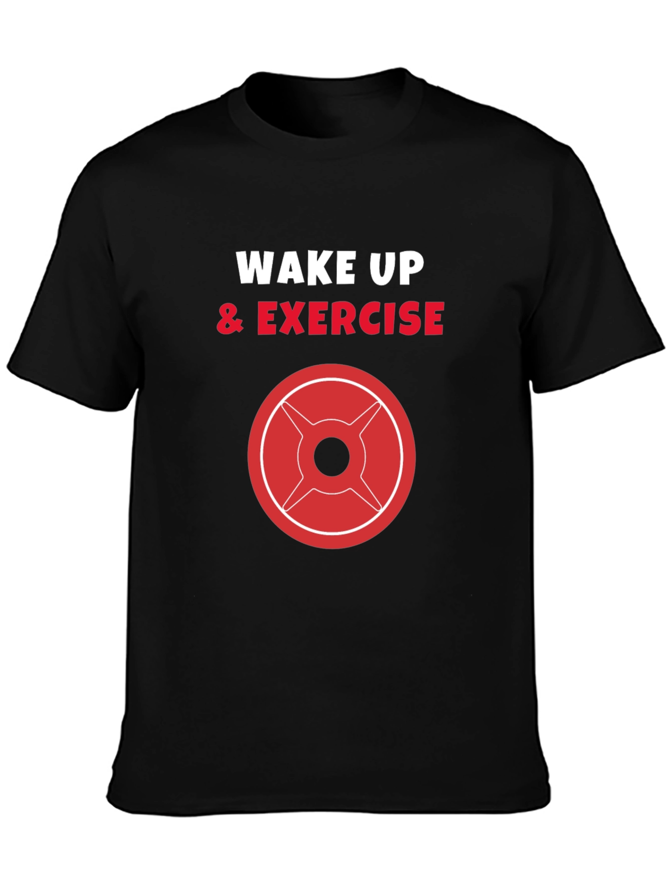 Wake Up & Exercise Black Graphic Tee