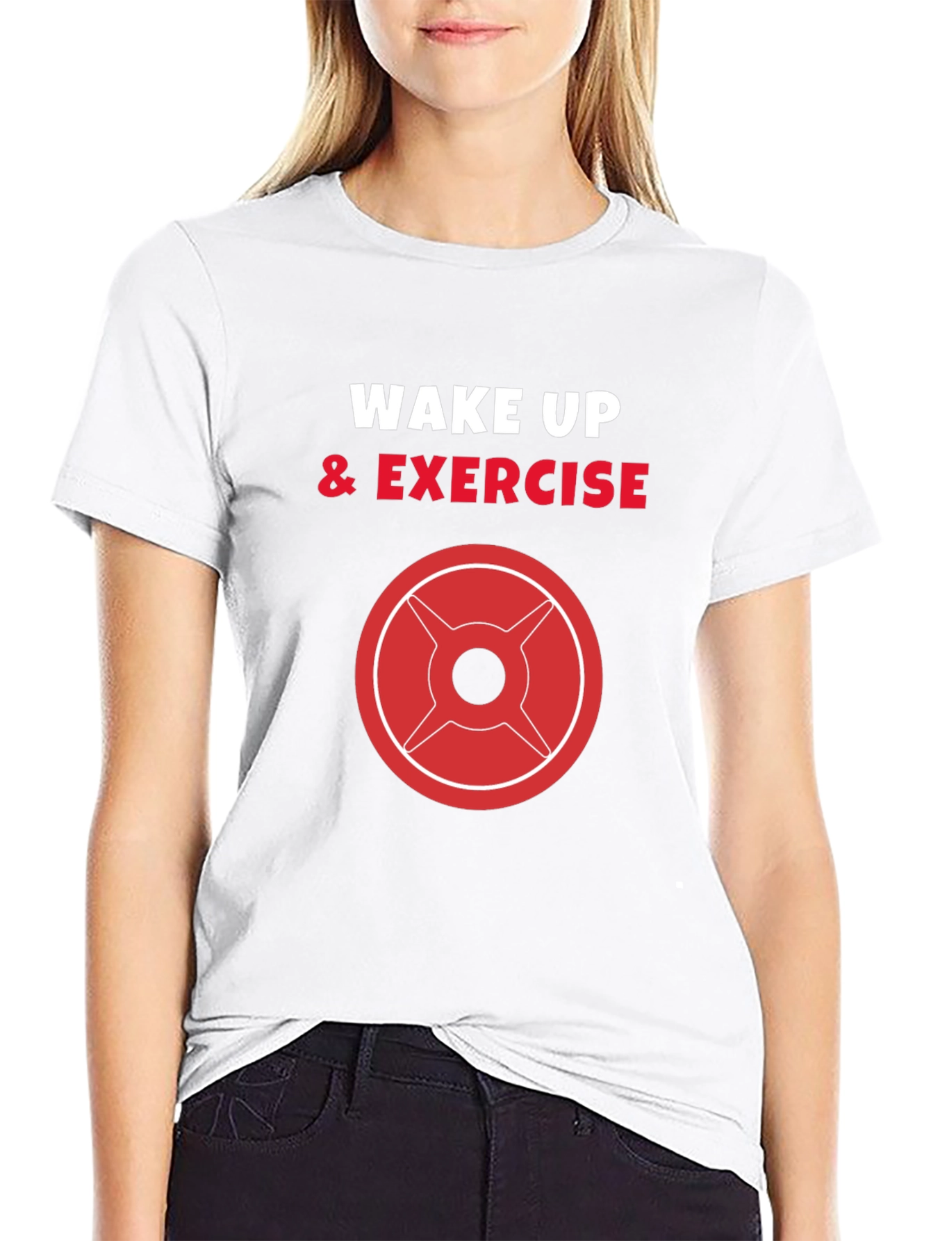Wake Up & Exercise Black Graphic Tee
