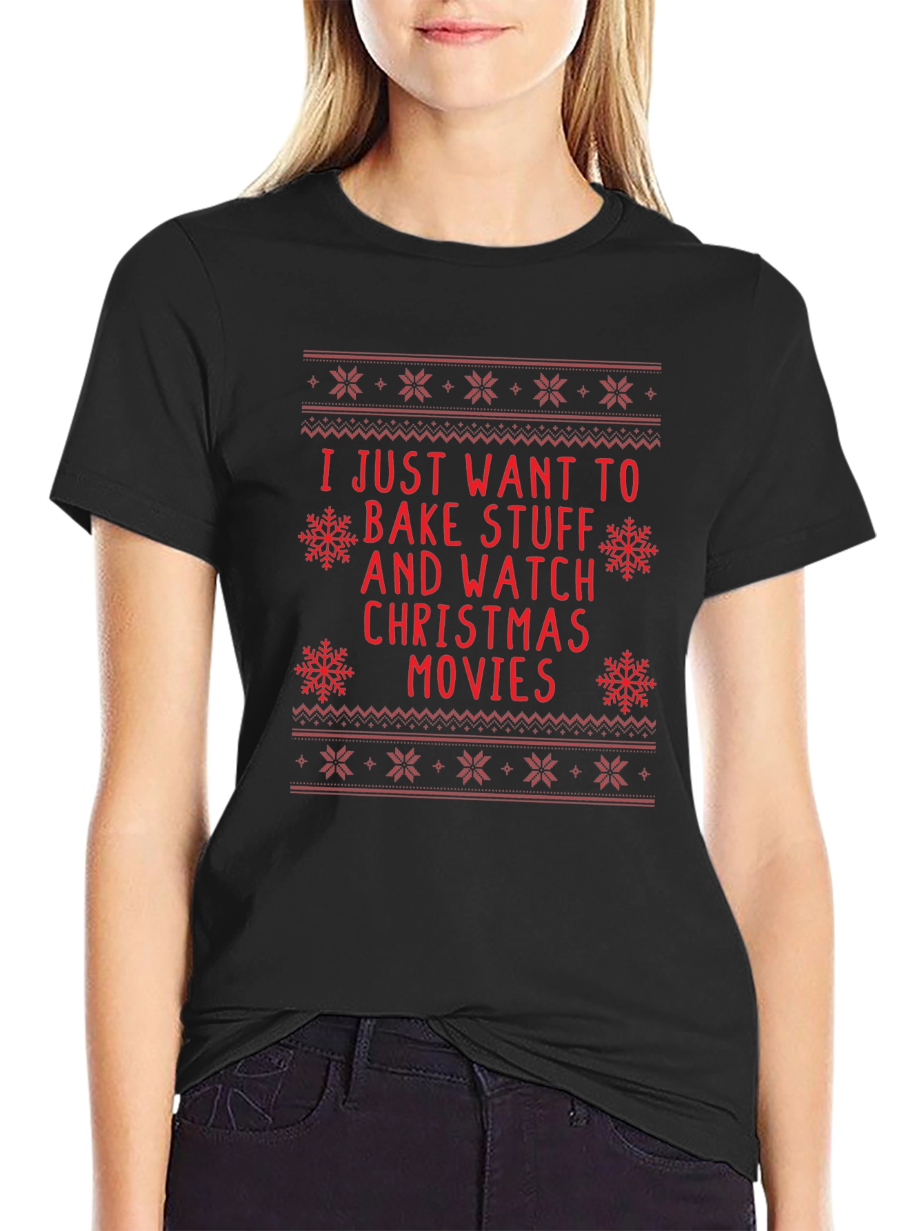 Bake Stuff & Christmas Movies Holiday T-Shirt