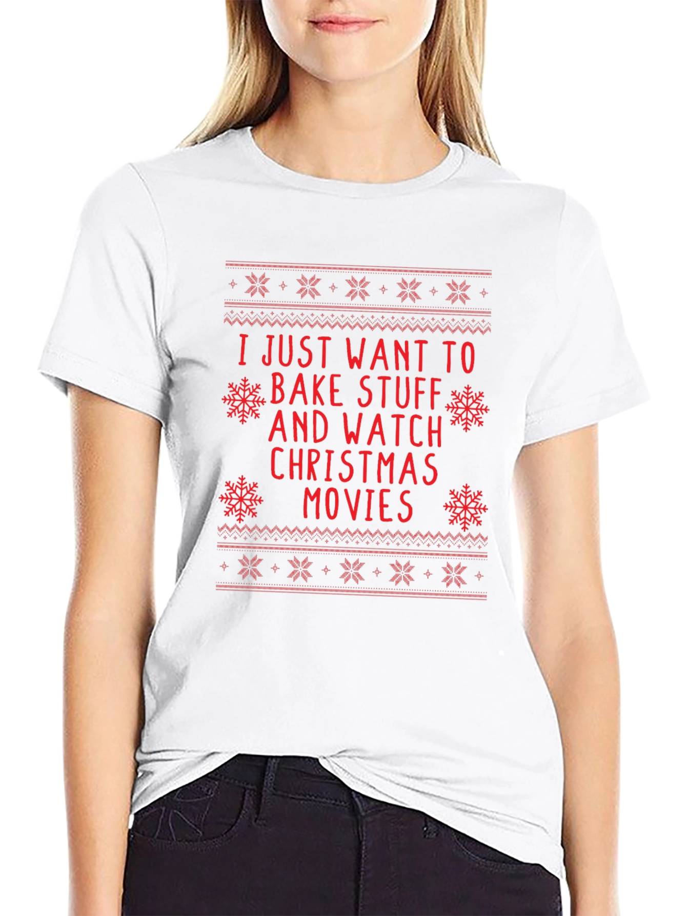 Bake Stuff & Christmas Movies Holiday T-Shirt