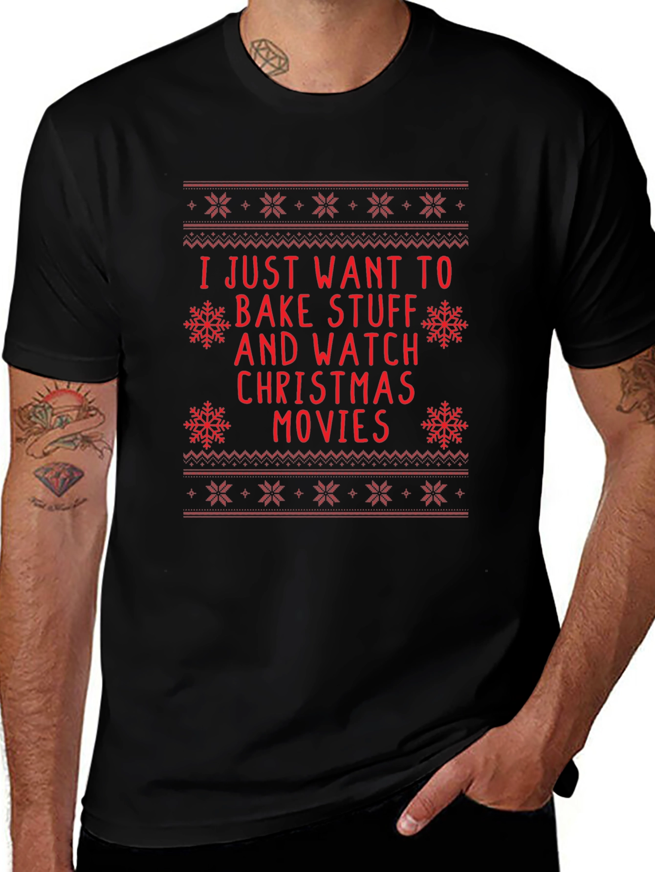 Bake Stuff & Christmas Movies Holiday T-Shirt