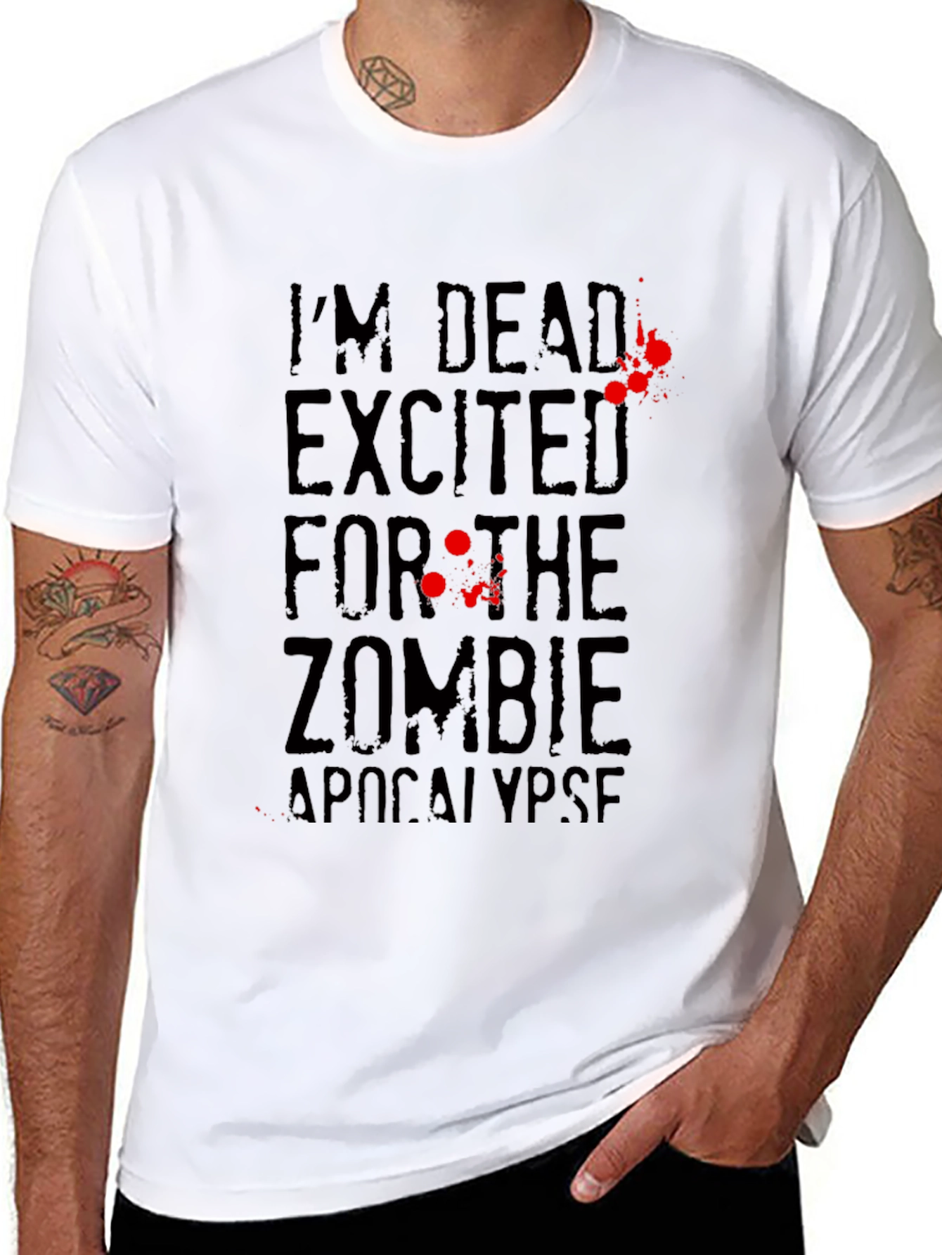 Zombie Apocalypse T-Shirt Im Dead Excited Black Tee