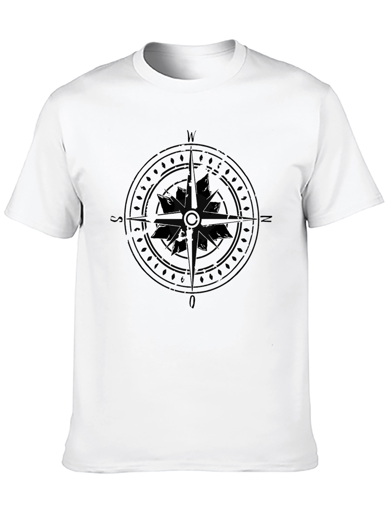 Mens Black Compass Graphic T-Shirt