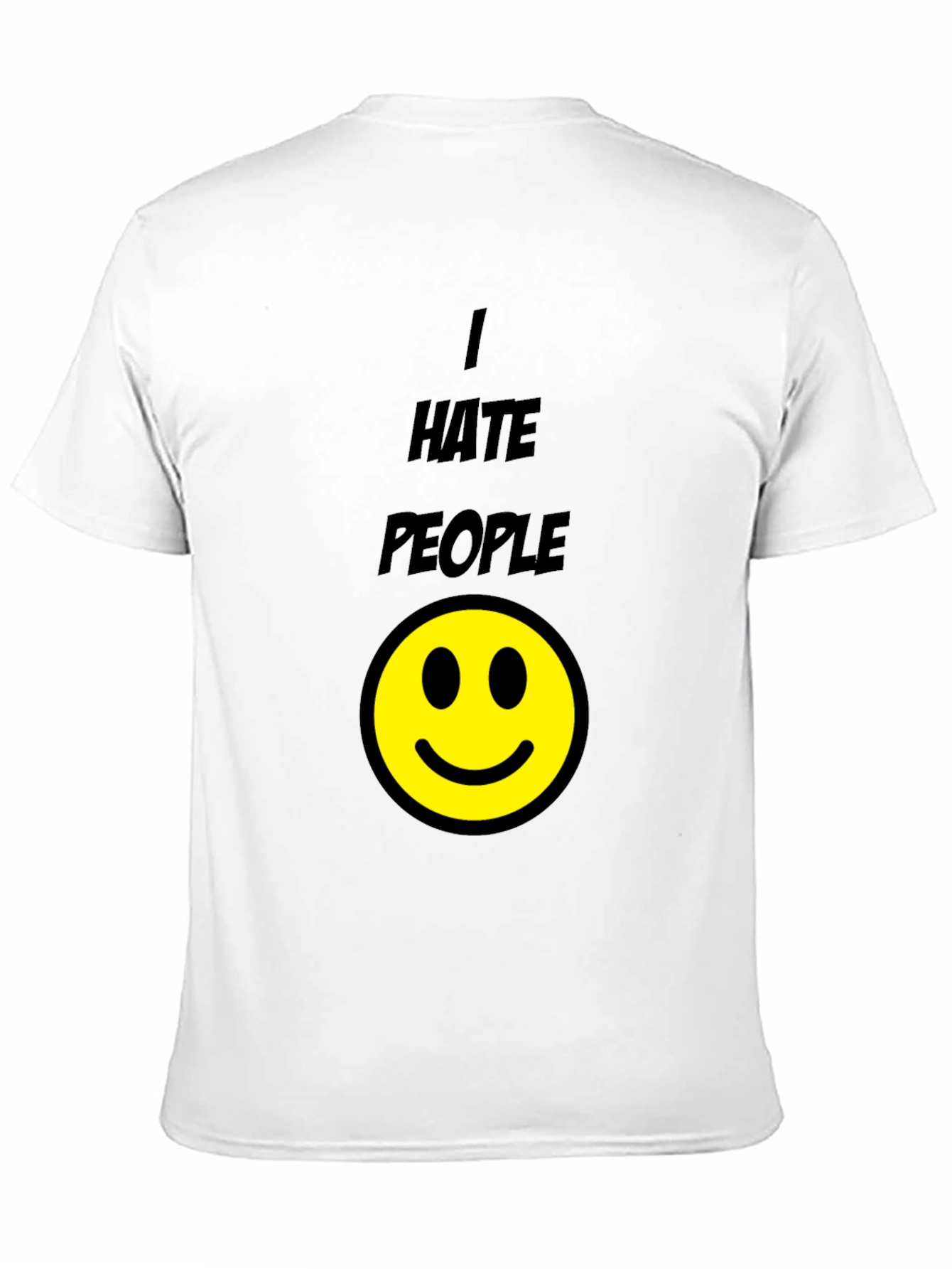 I Hate People Smiley Face Black T-Shirt