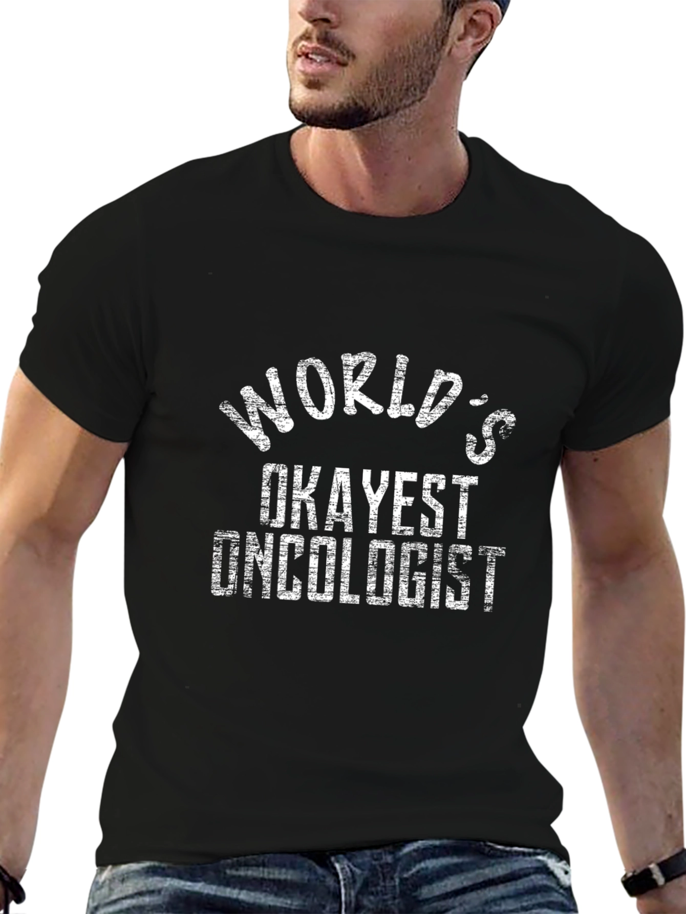 Worlds Okayest Oncologist Black T-Shirt