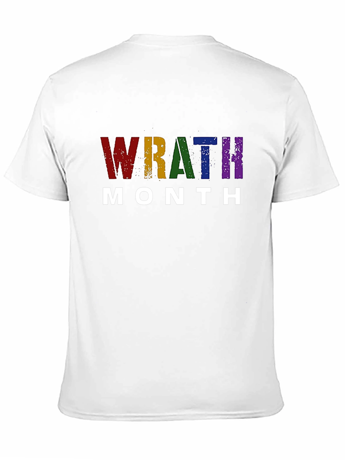 Wrath Month Pride T-Shirt - Rainbow Text Tee