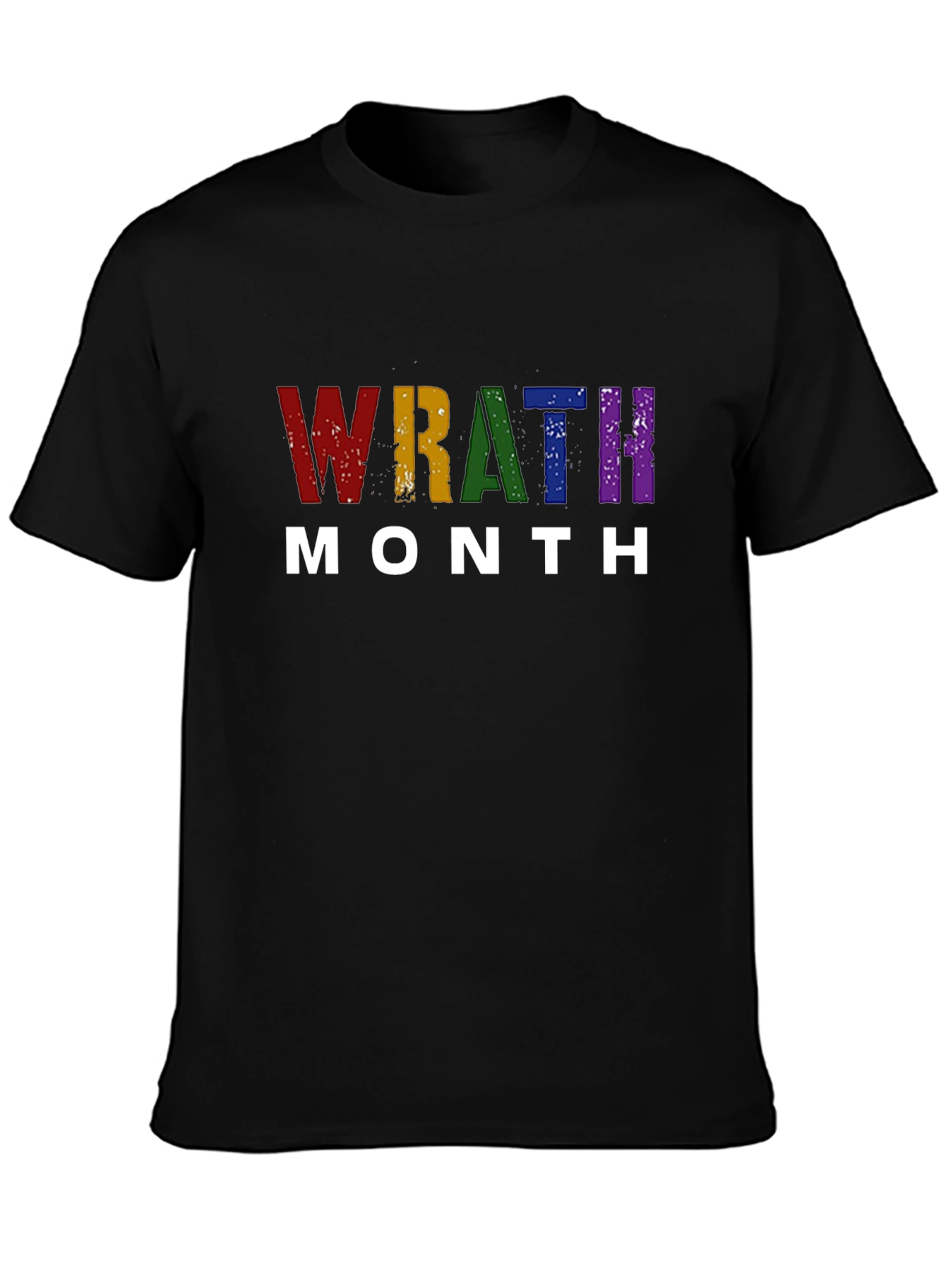 Wrath Month Pride T-Shirt - Rainbow Text Tee