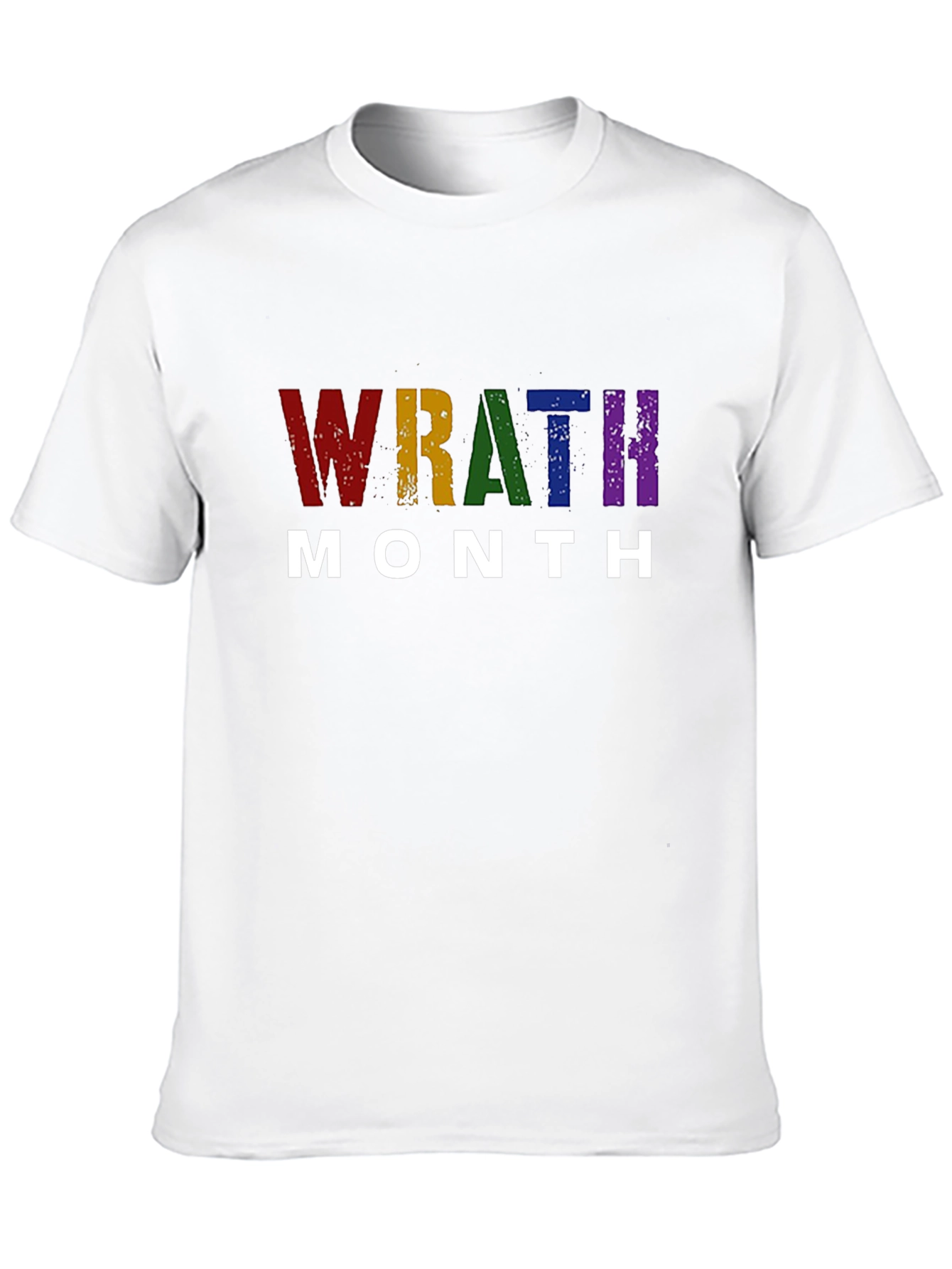Wrath Month Pride T-Shirt - Rainbow Text Tee