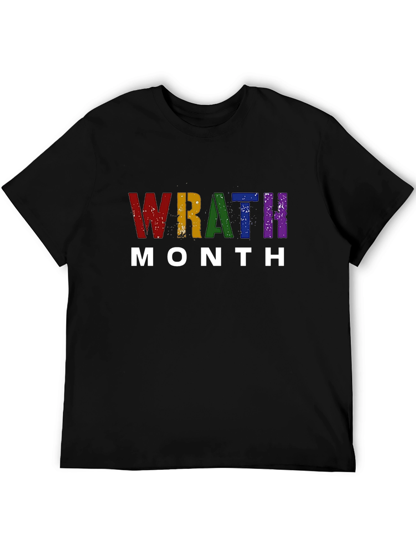 Wrath Month Pride T-Shirt - Rainbow Text Tee