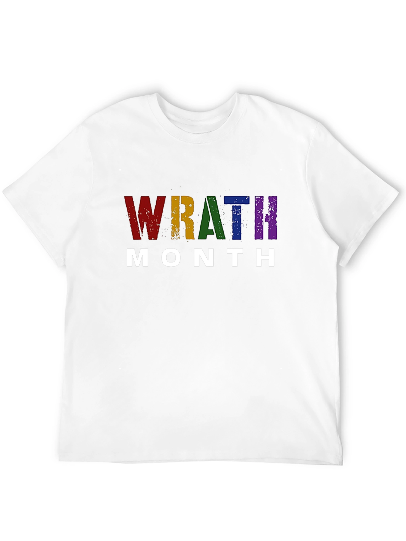Wrath Month Pride T-Shirt - Rainbow Text Tee