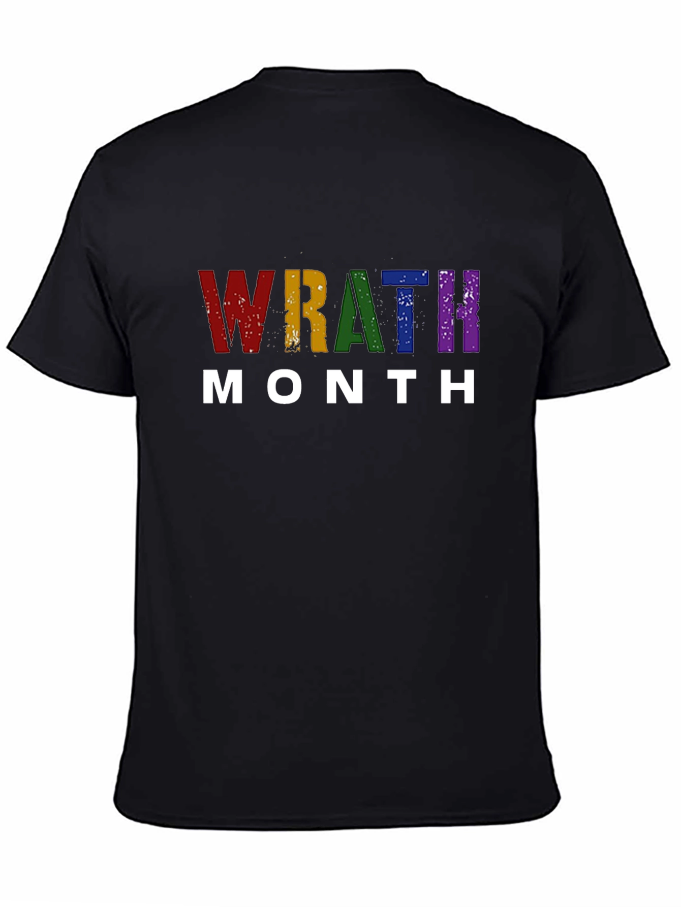 Wrath Month Pride T-Shirt - Rainbow Text Tee