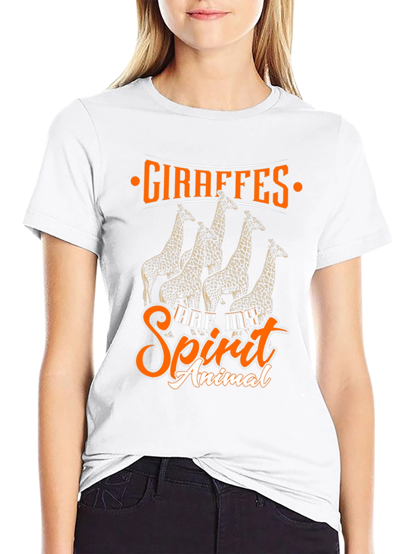 Giraffe Spirit Animal Black Graphic Tee