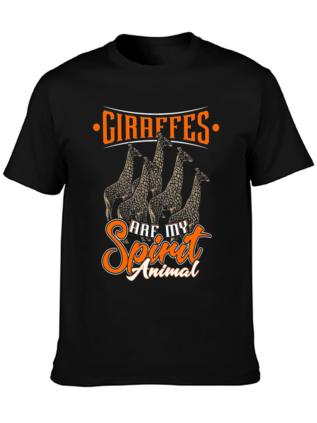Giraffe Spirit Animal Black Graphic Tee