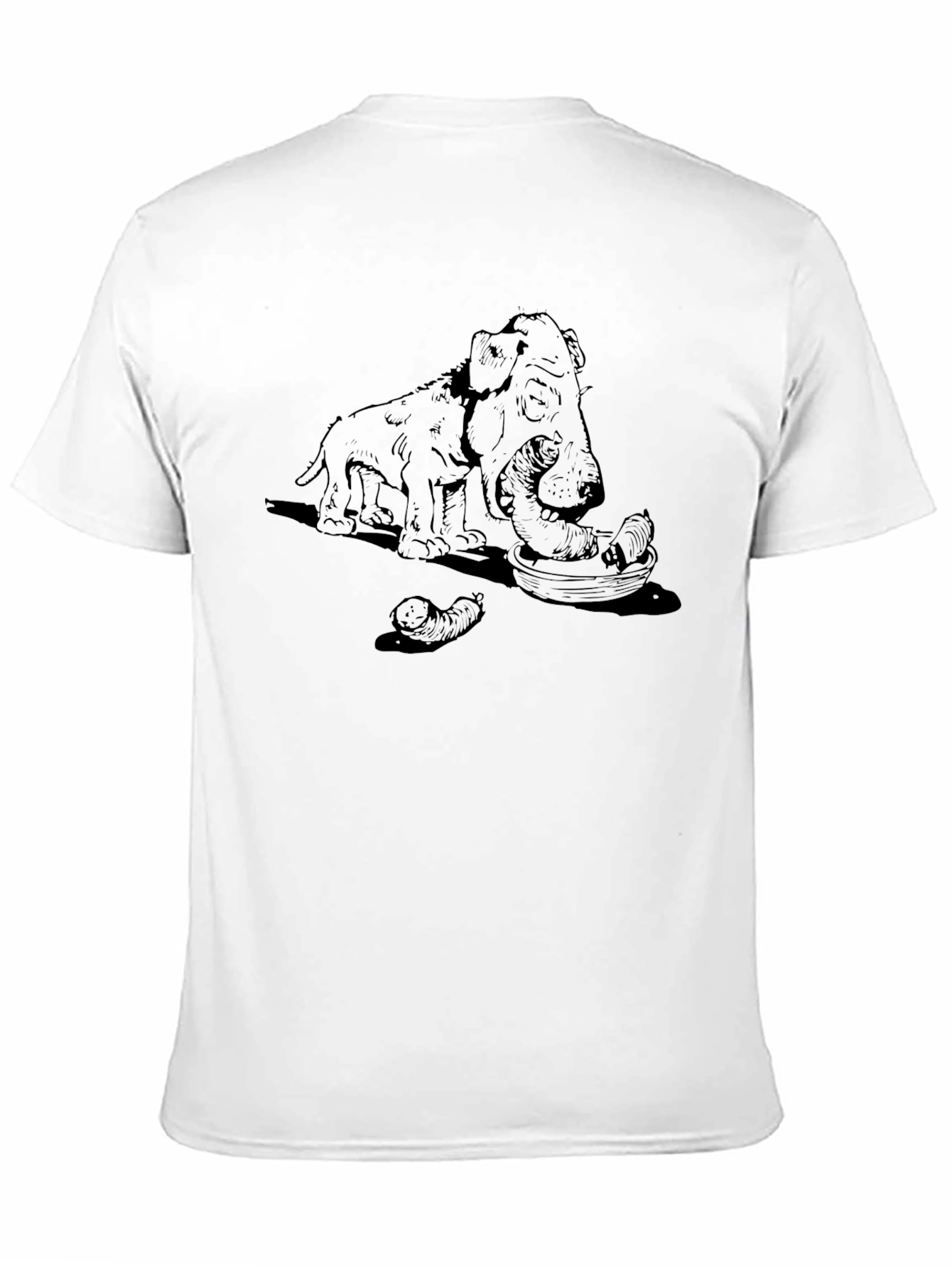Dog Eating Sausages Graphic Tee