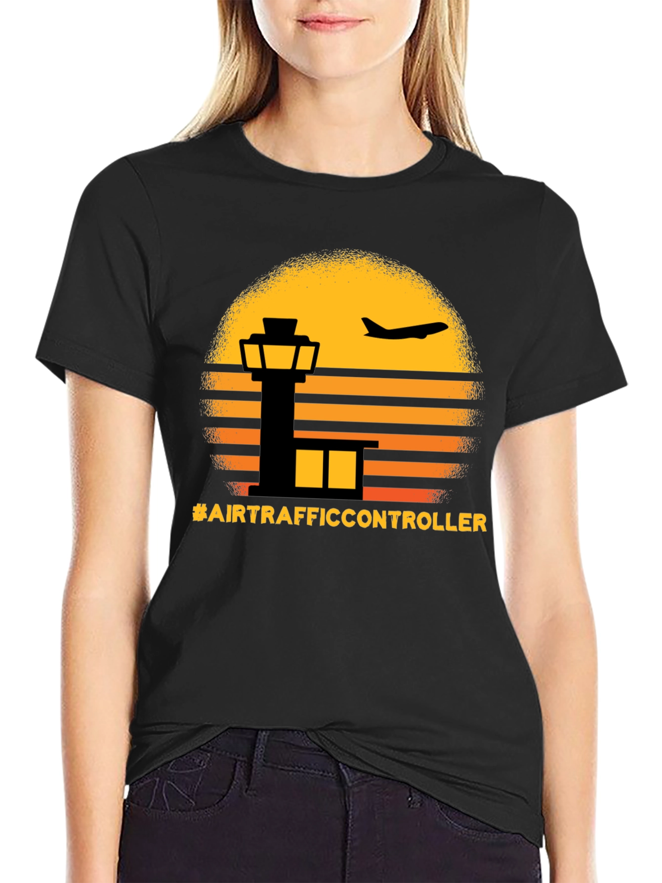 Air Traffic Controller Sunset Graphic Tee