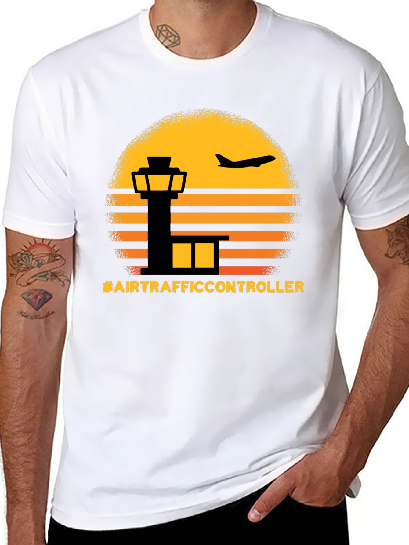 Air Traffic Controller Sunset Graphic Tee