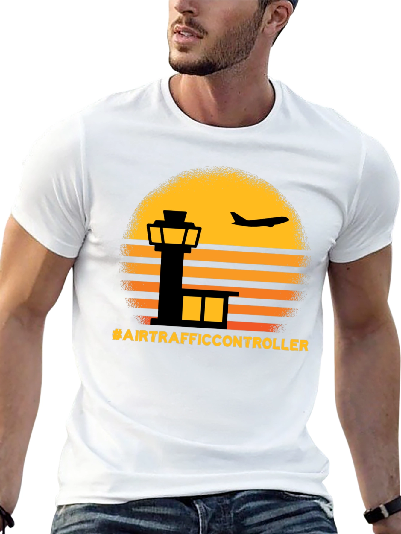 Air Traffic Controller Sunset Graphic Tee