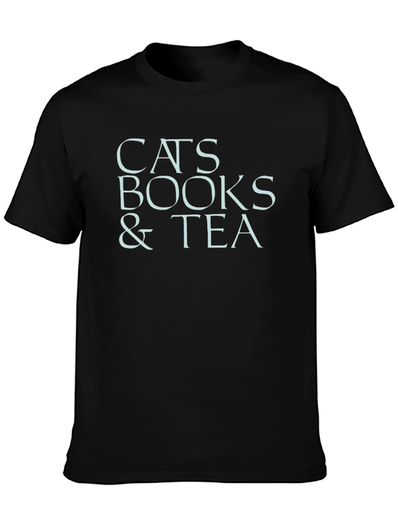 Cats Books & Tea Graphic Tee - Black T-Shirt