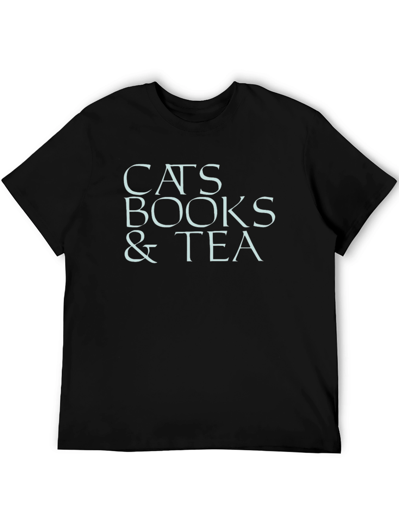 Cats Books & Tea Graphic Tee - Black T-Shirt