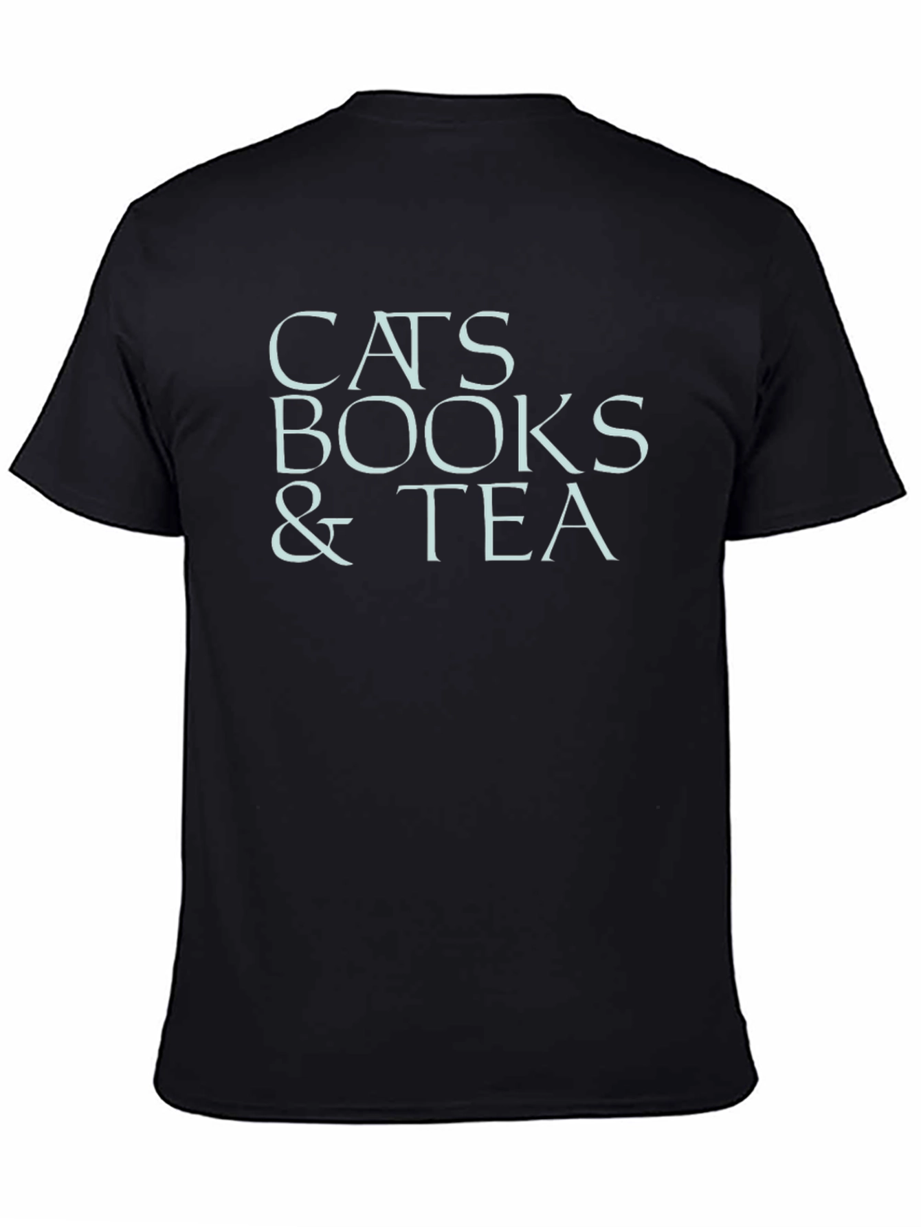 Cats Books & Tea Graphic Tee - Black T-Shirt