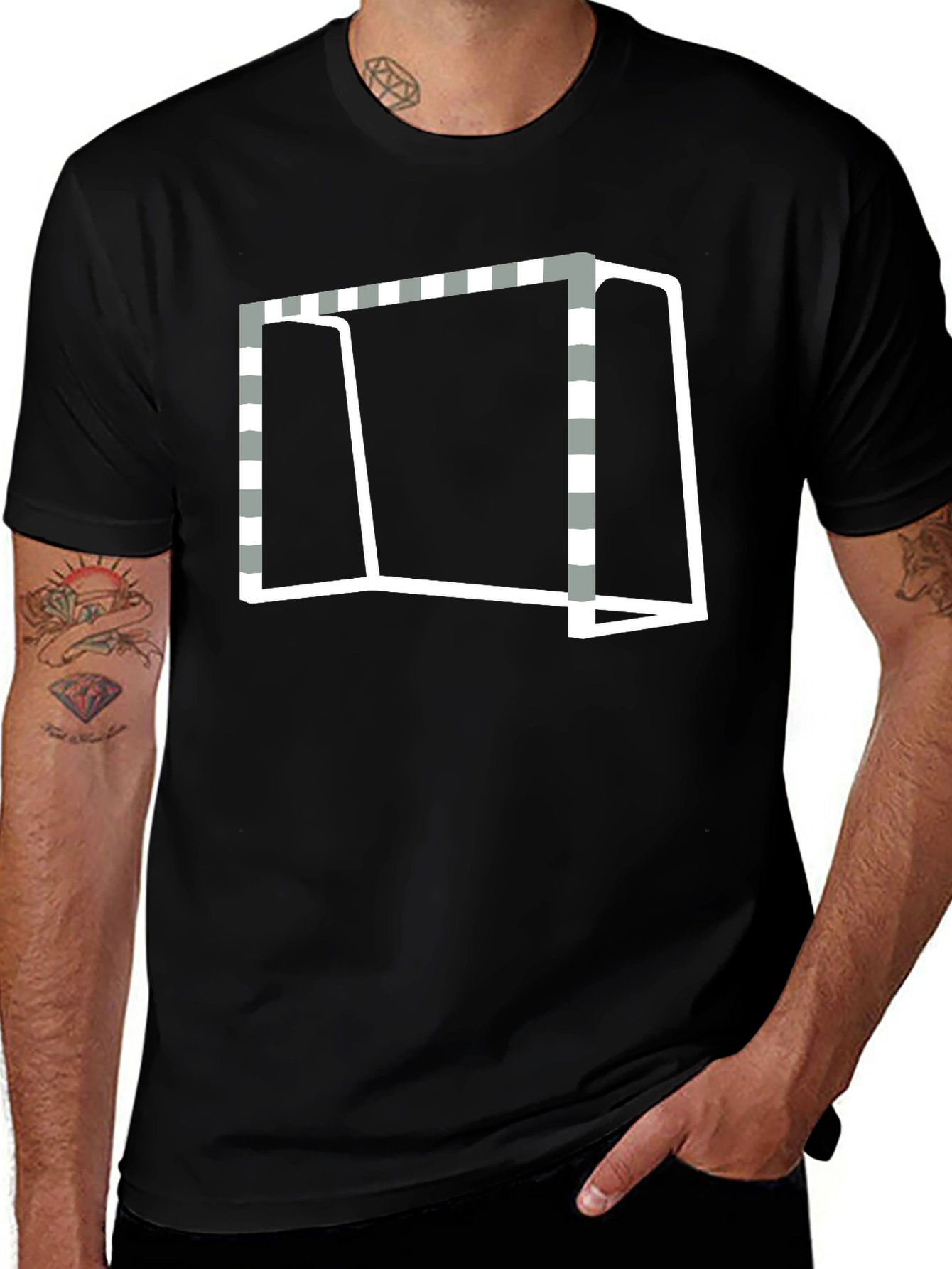Goal Graphic Tee - Black Cotton Blend T-Shirt