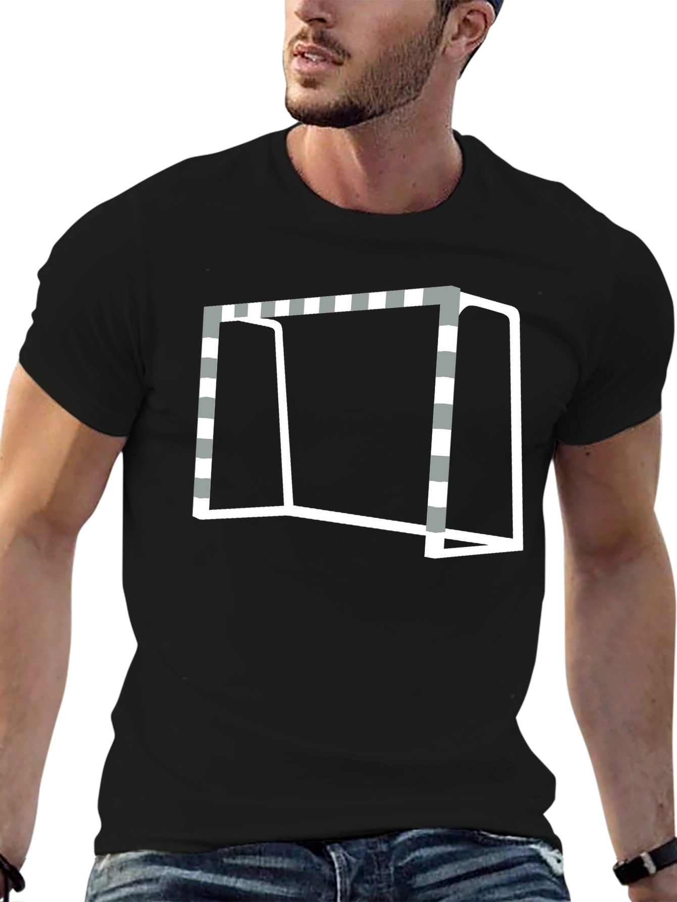 Goal Graphic Tee - Black Cotton Blend T-Shirt