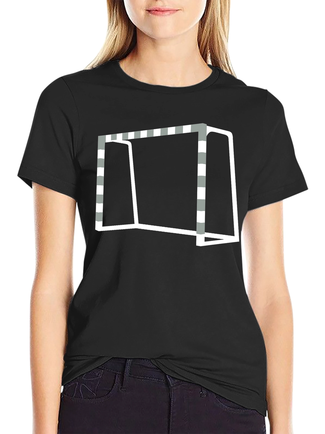 Goal Graphic Tee - Black Cotton Blend T-Shirt