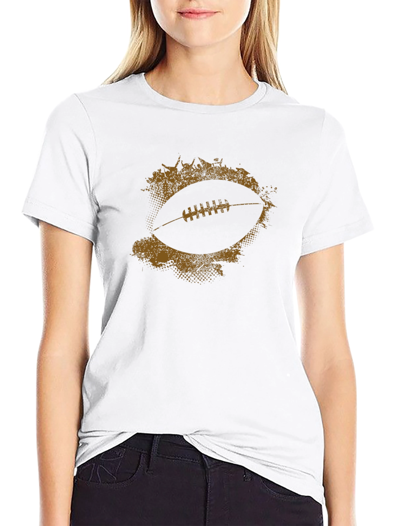 Football Graphic Tee - Distressed Style