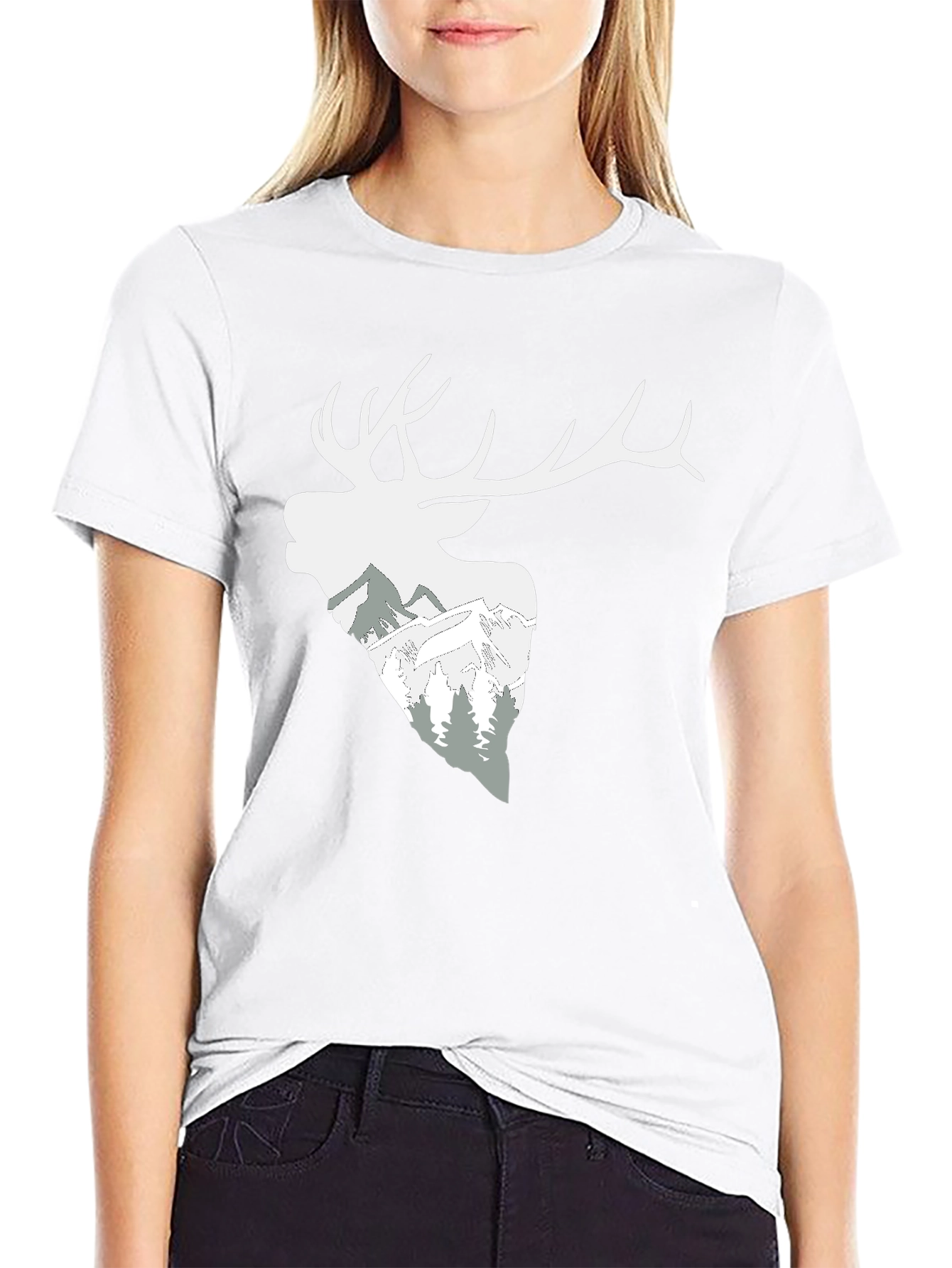 Mountain Deer Graphic T-Shirt