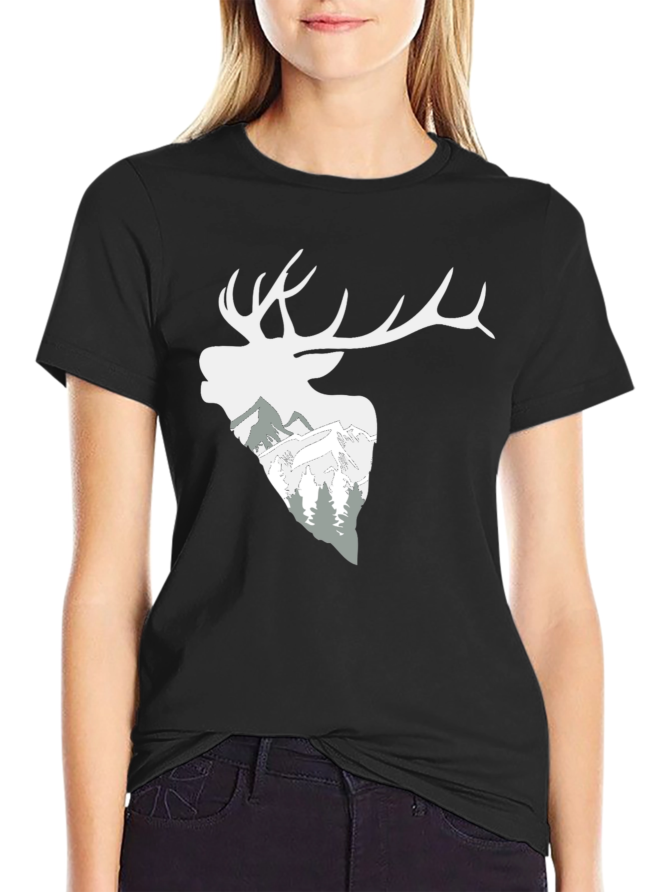 Mountain Deer Graphic T-Shirt