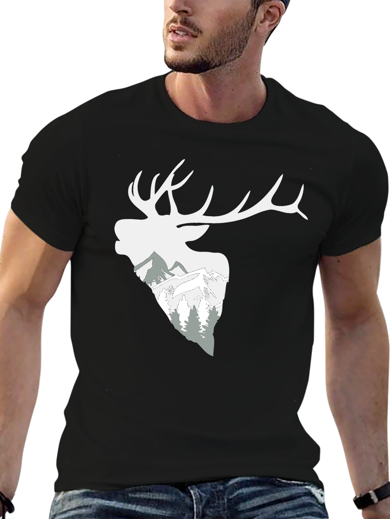 Mountain Deer Graphic T-Shirt