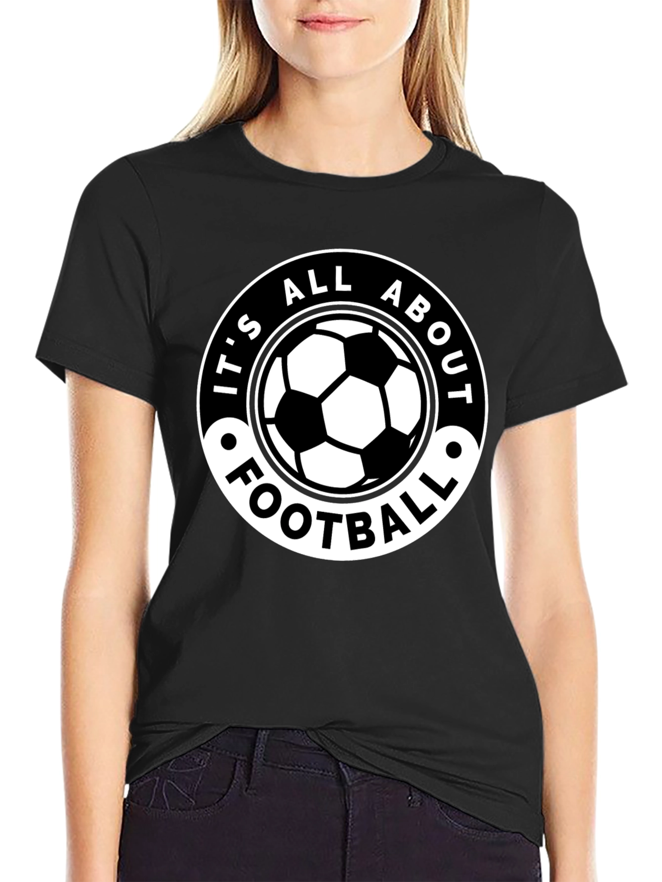 Its All About Football Black T-Shirt