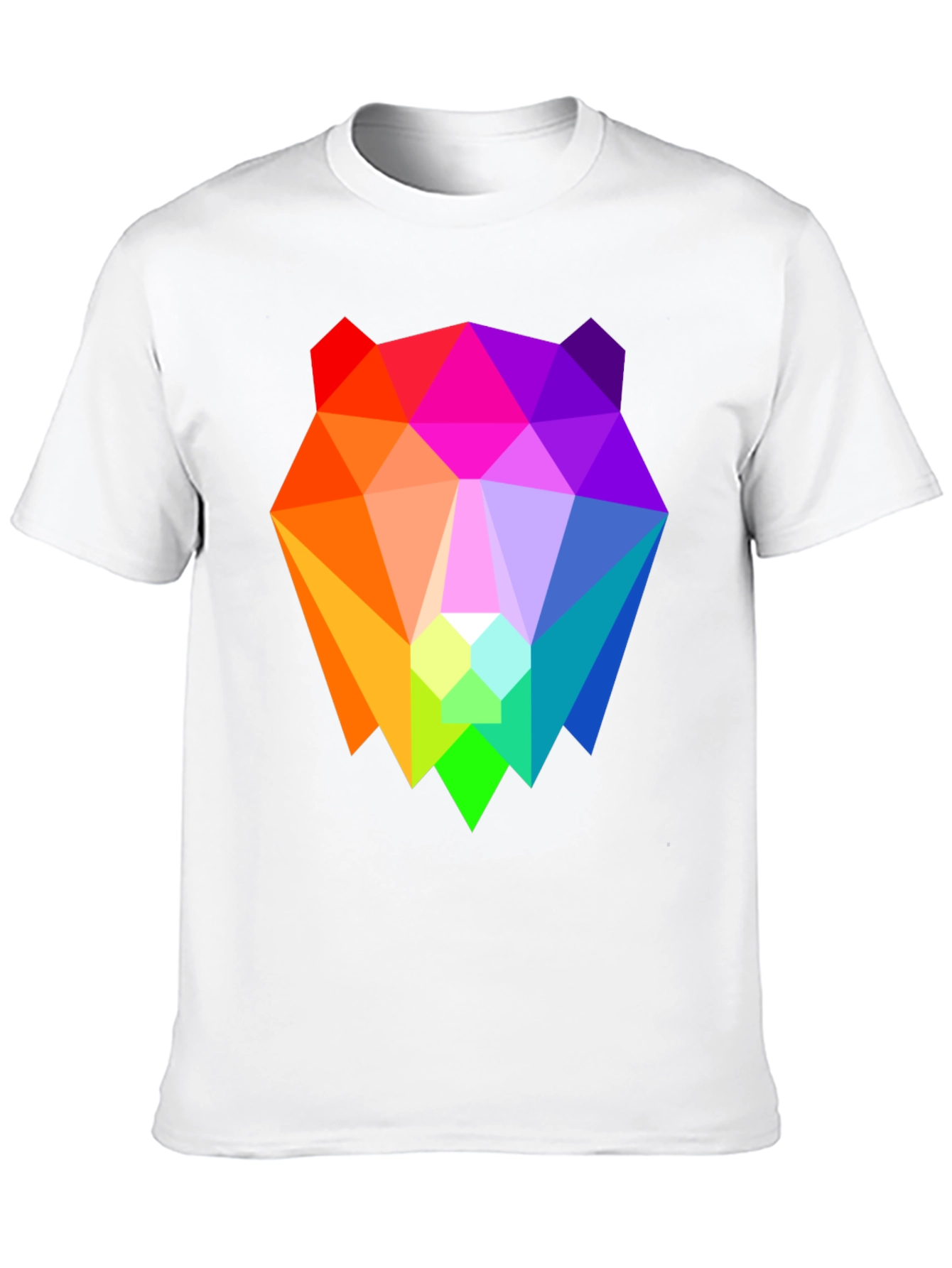 Geometric Bear Graphic Tee - Black