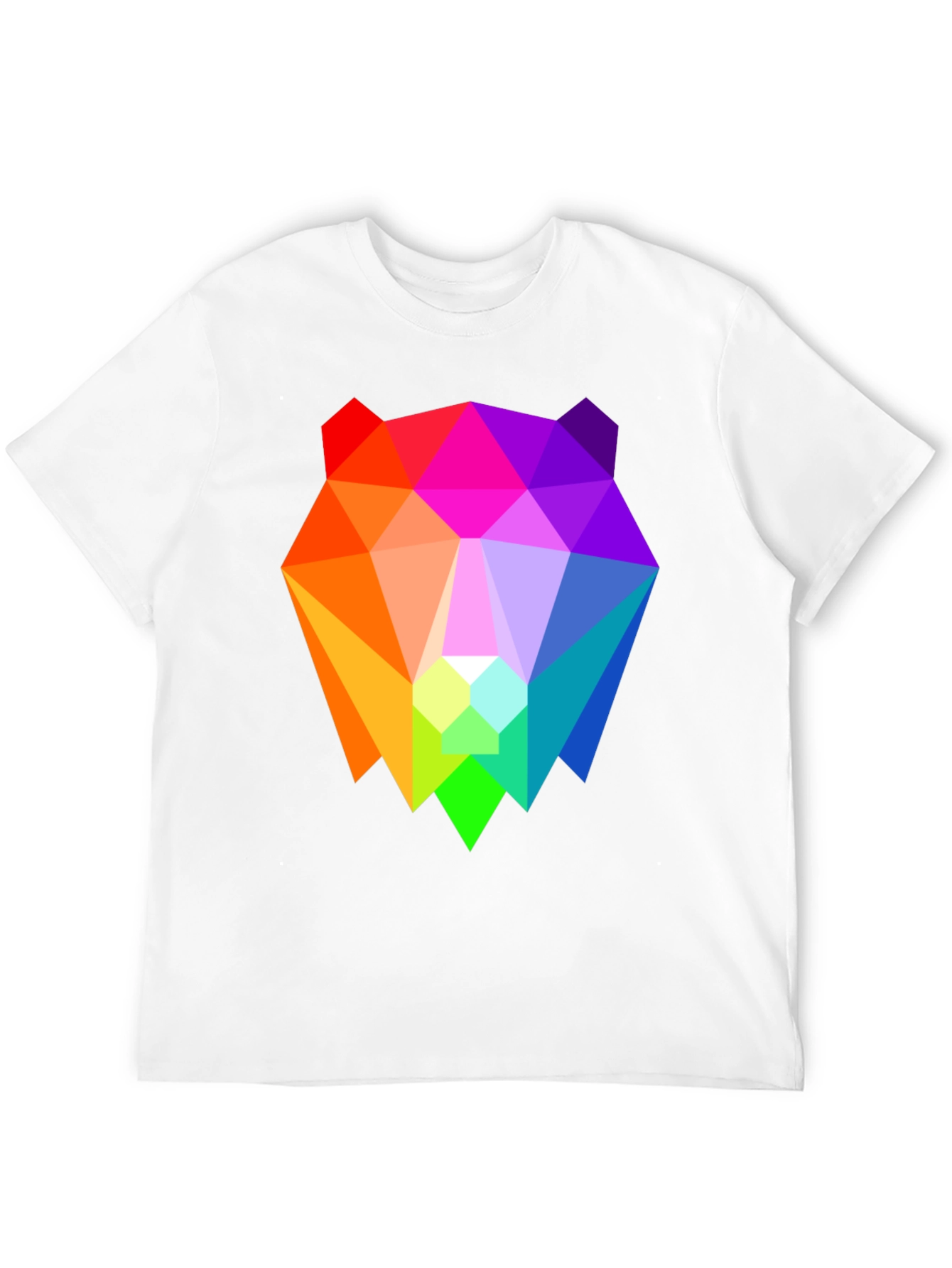 Geometric Bear Graphic Tee - Black