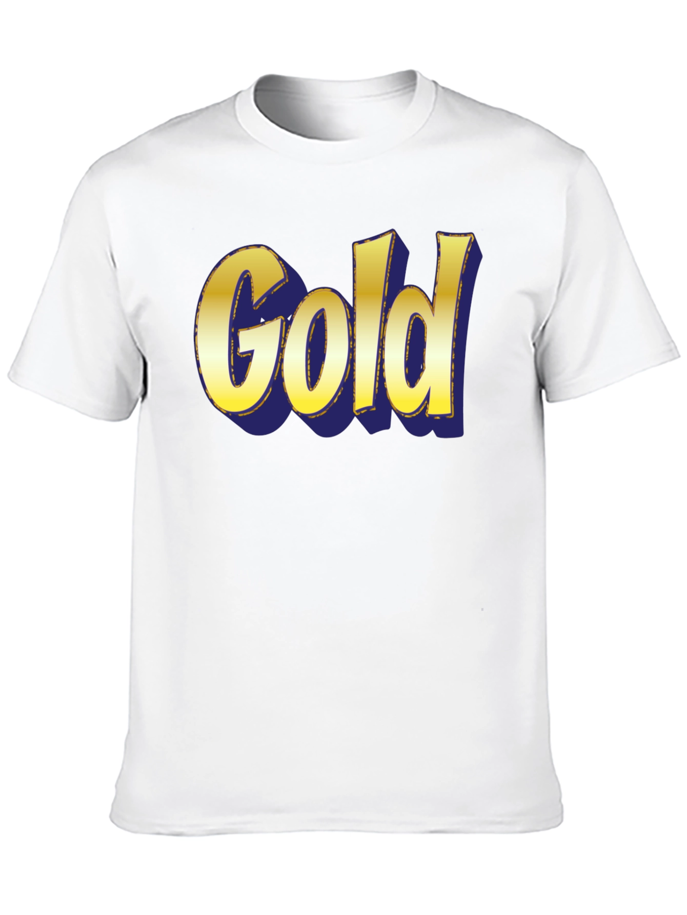 Bold Gold Graphic Print Crew Neck T-Shirt
