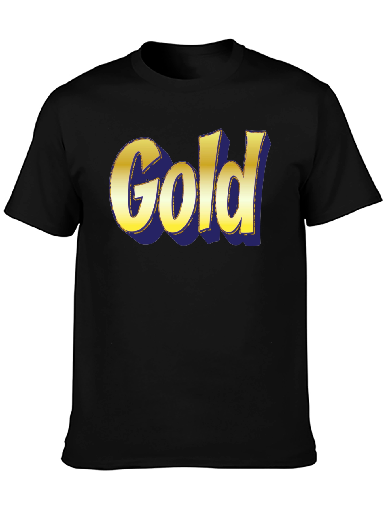 Bold Gold Graphic Print Crew Neck T-Shirt