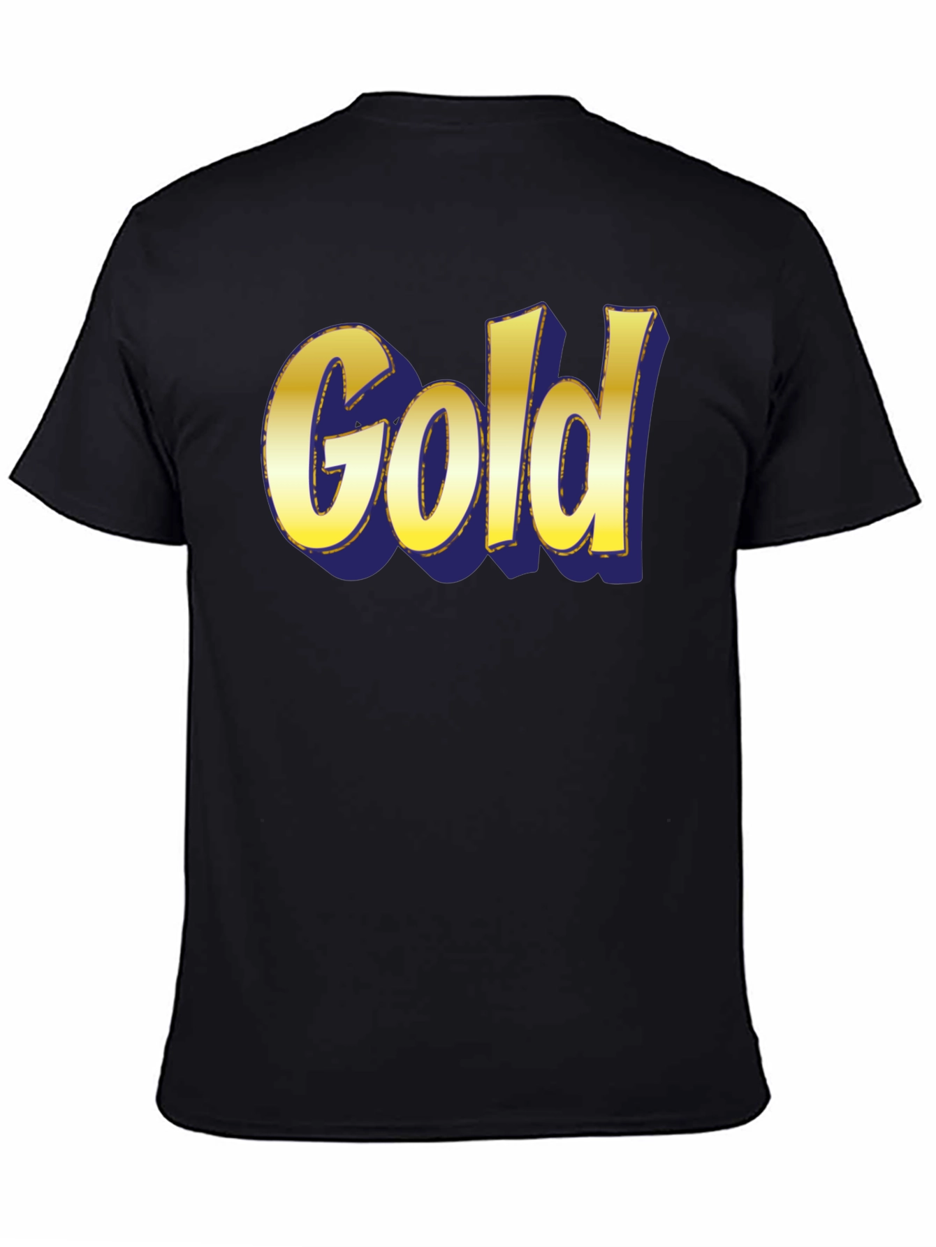 Bold Gold Graphic Print Crew Neck T-Shirt