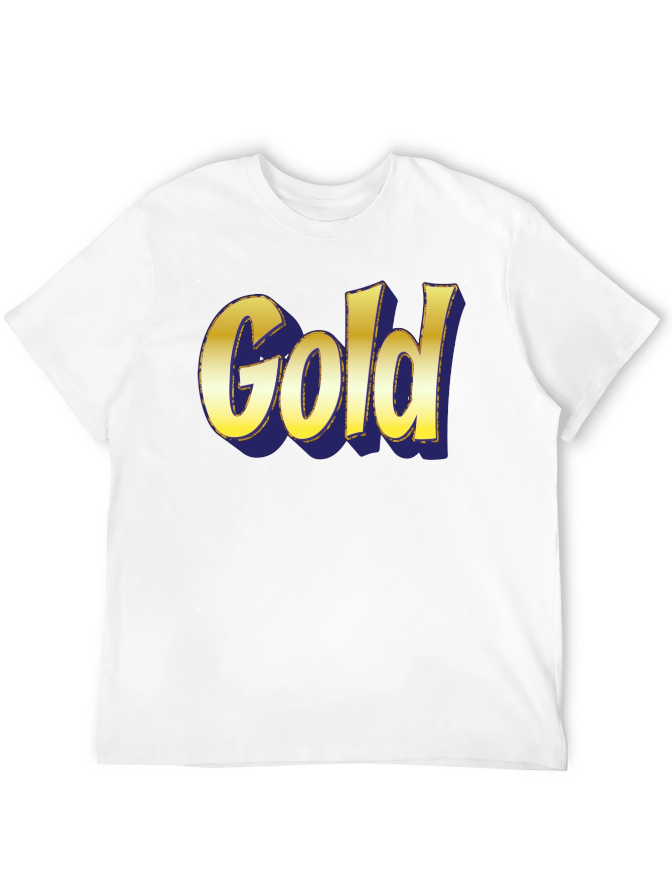 Bold Gold Graphic Print Crew Neck T-Shirt