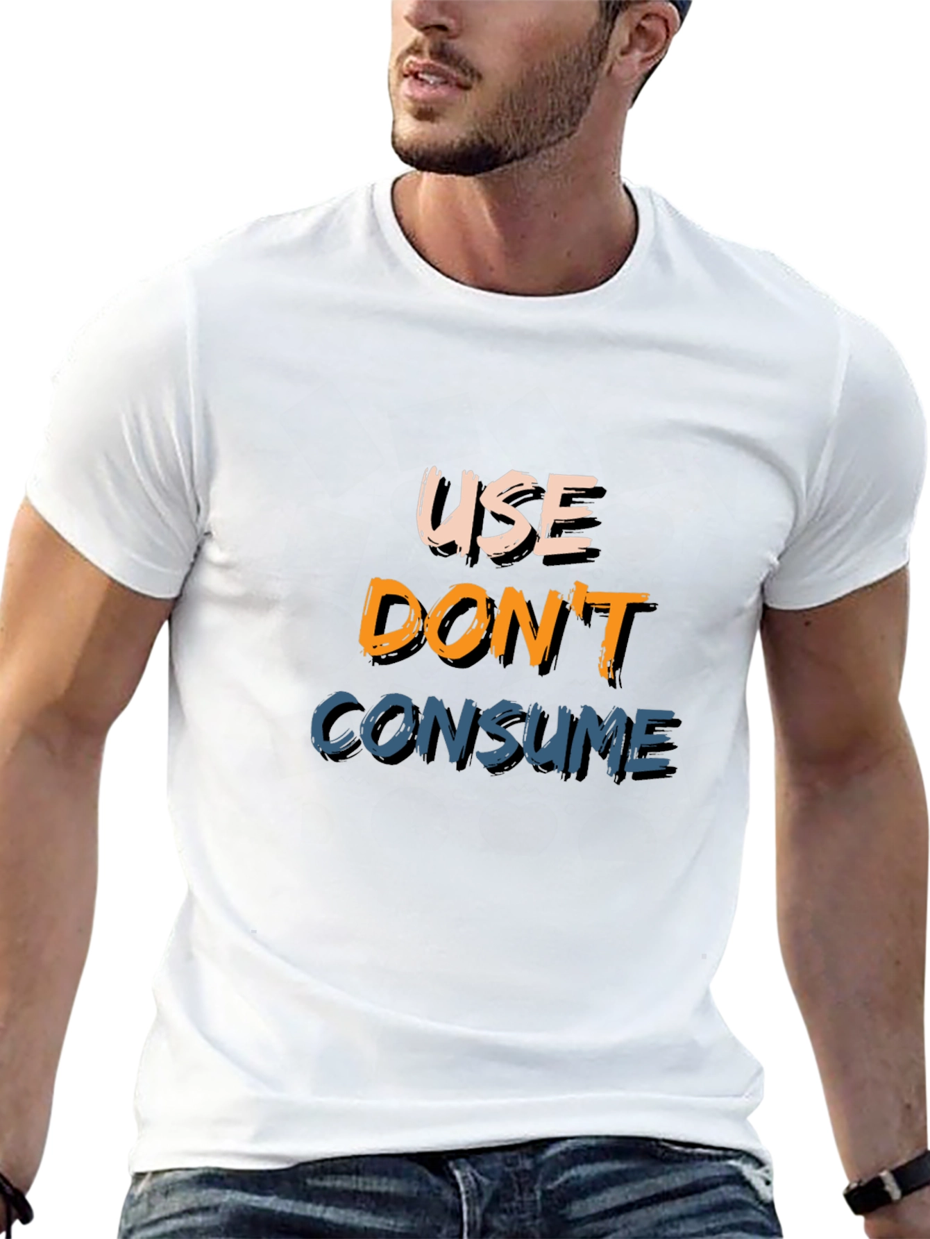 Use Dont Consume Black Graphic Tee