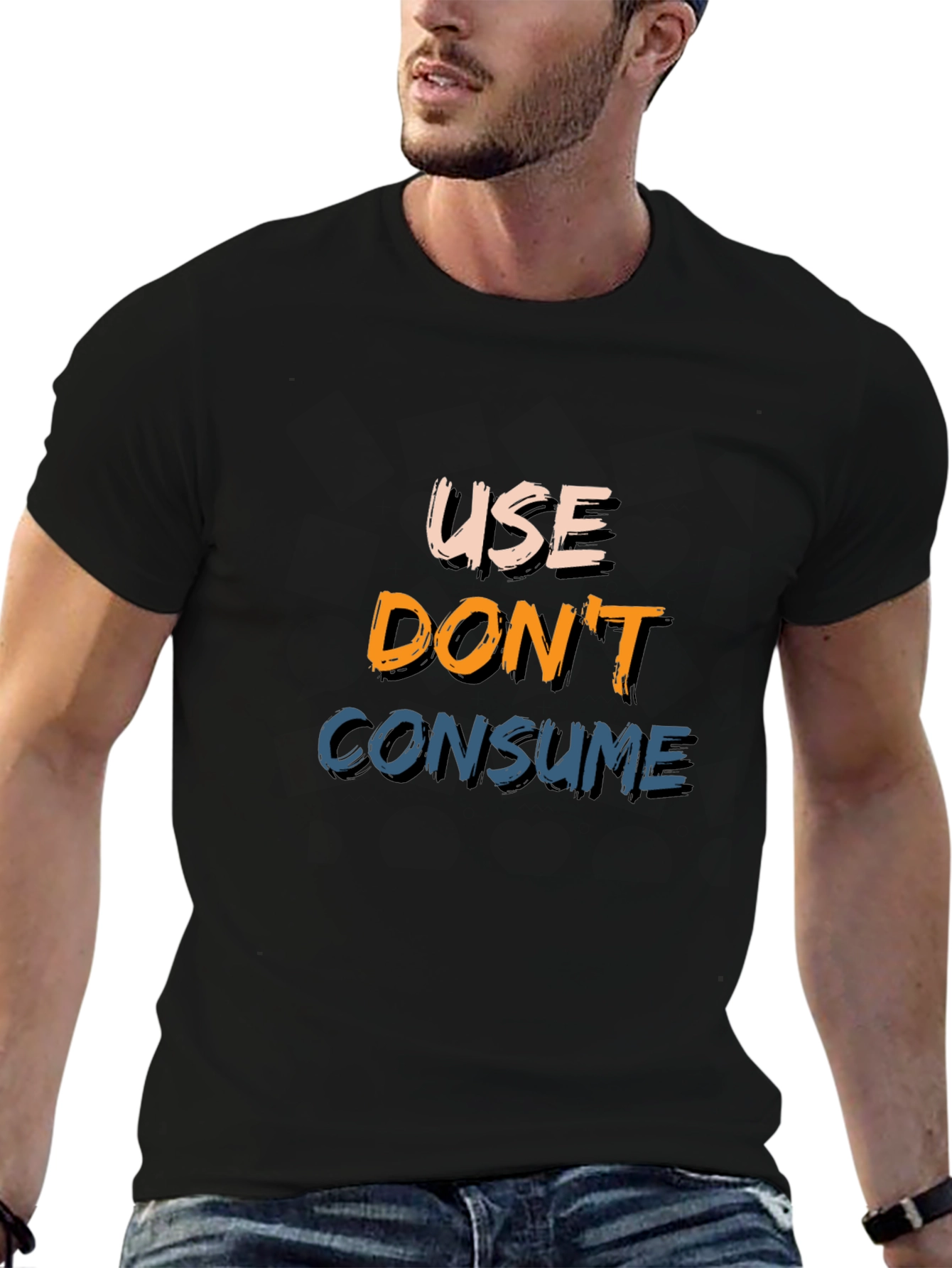 Use Dont Consume Black Graphic Tee