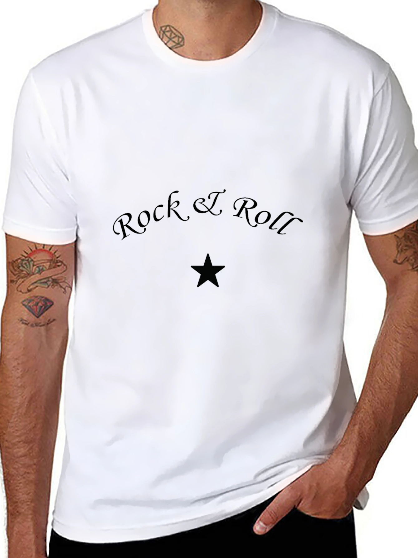 Rock & Roll Graphic Print T-Shirt