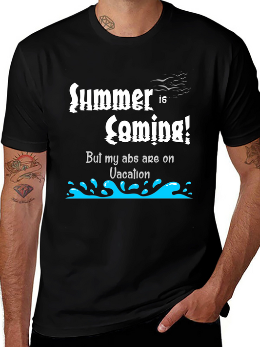 Summer Abs Vacation T-Shirt Funny Gym Tee