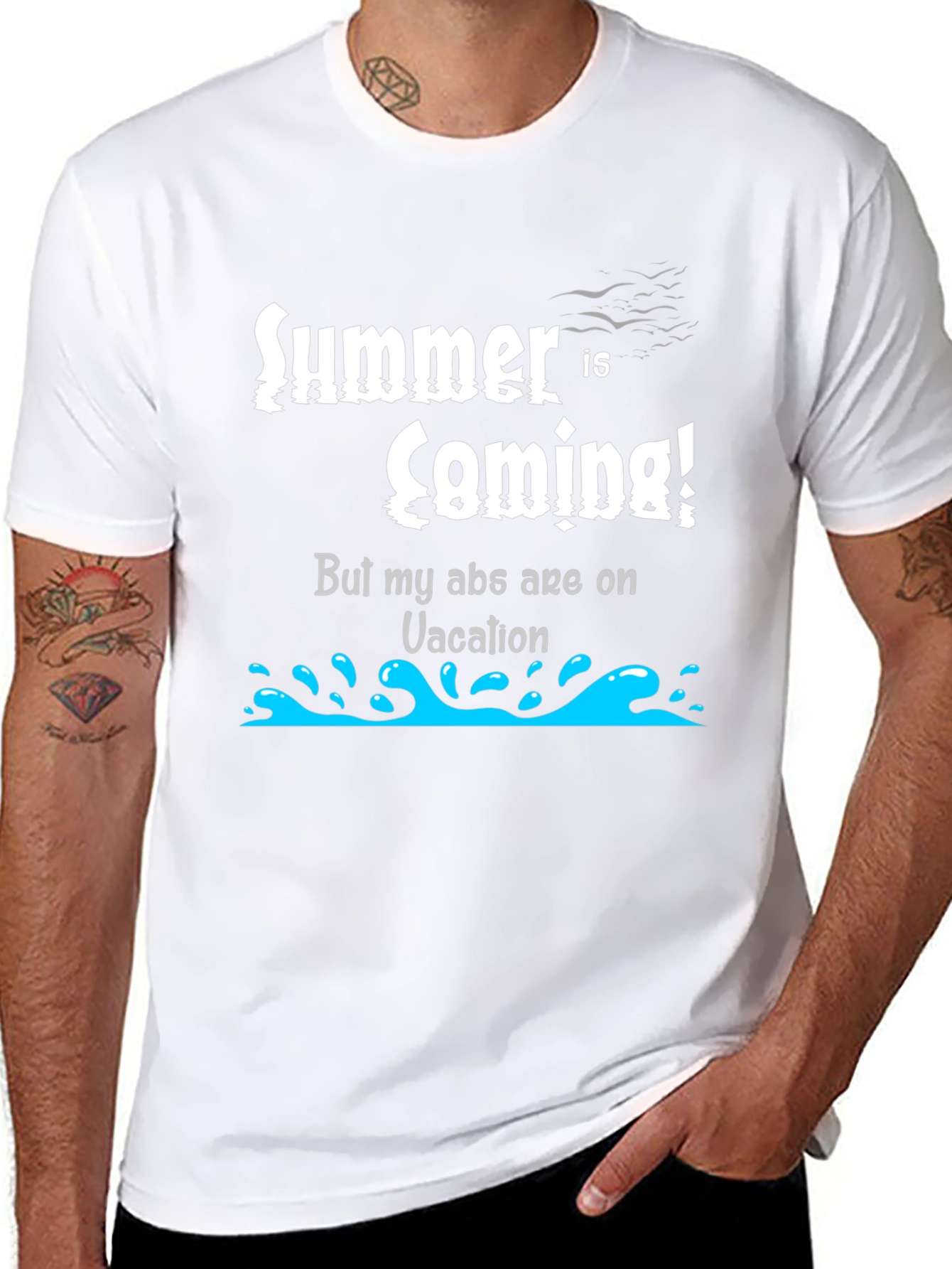 Summer Abs Vacation T-Shirt Funny Gym Tee