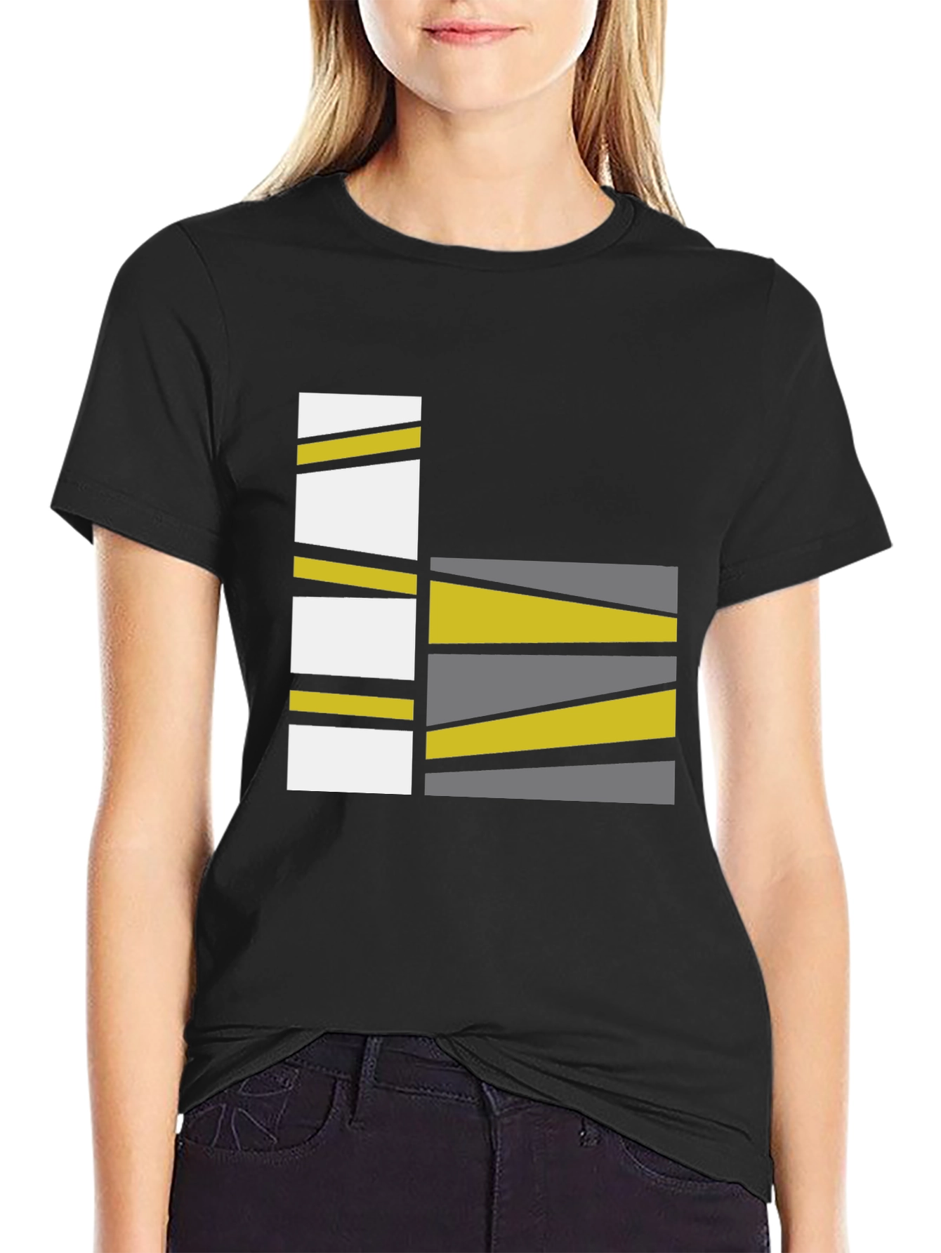 Abstract Geometric Graphic Print Tee