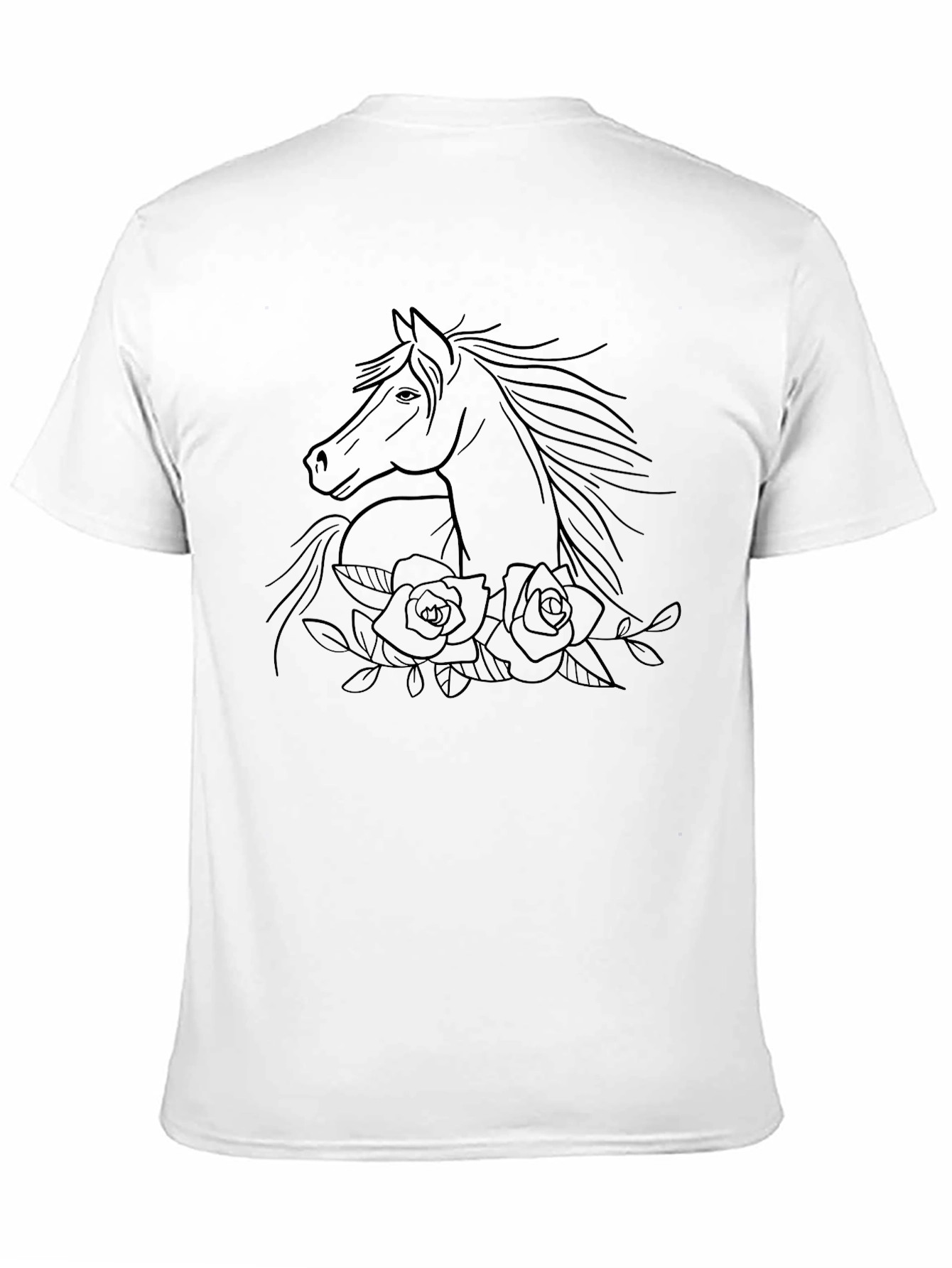 Horse & Roses Graphic Black T-Shirt