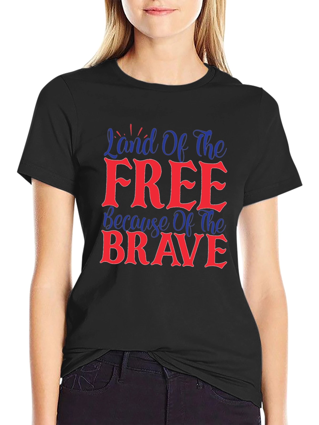 Land Of The Free Patriotic Graphic T-Shirt