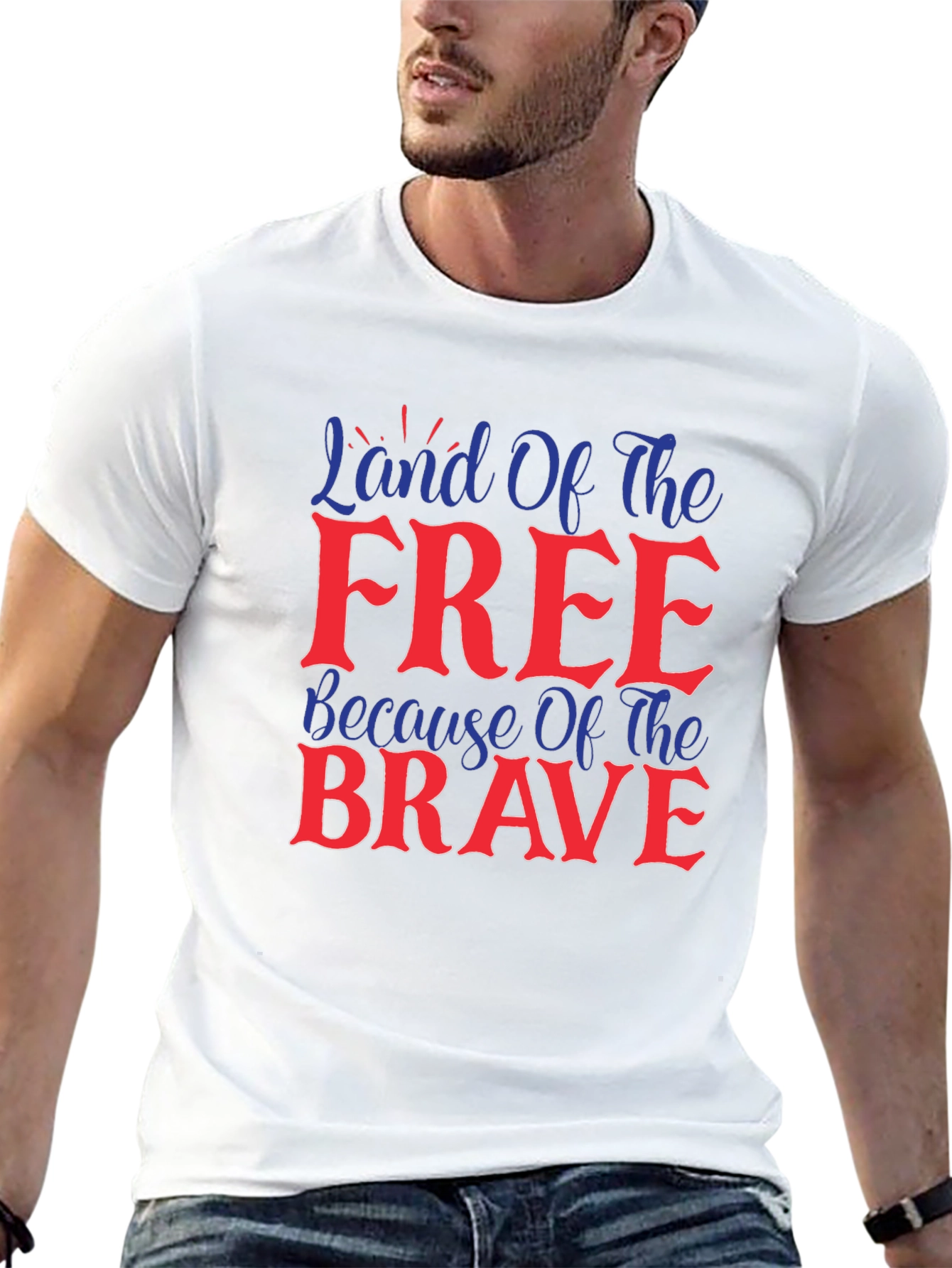 Land Of The Free Patriotic Graphic T-Shirt